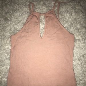 pink key hole tank top